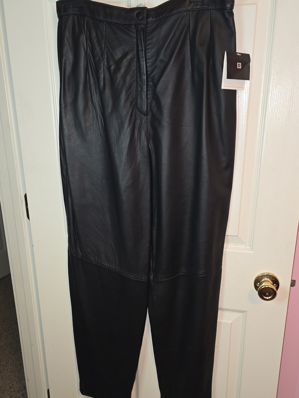 Valerie Stevens Black Faux Leather Dress Pants